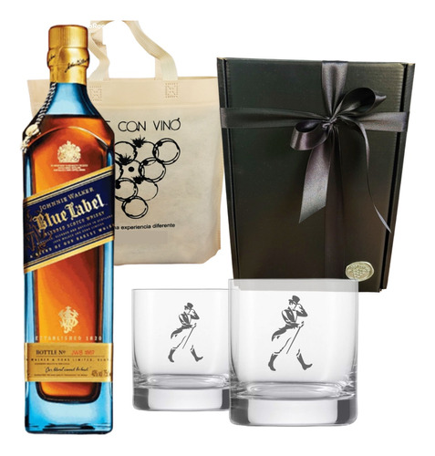 Box Whisky Johnnie Walker Blue Label +2 Vasos Personalizados