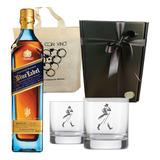 Box Kit Whisky Johnnie Walker Blue Label + 2 Vasos Grabados 
