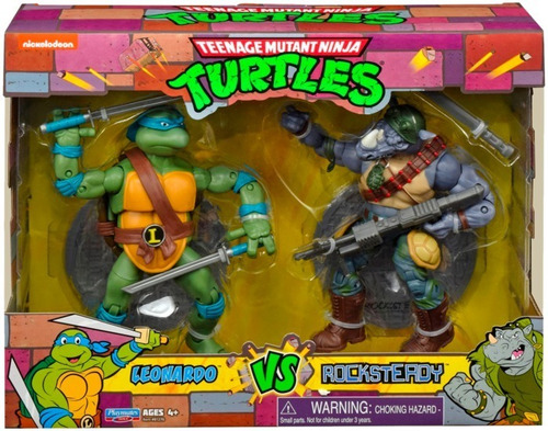Leonardo Vs Rocksteady Set Tortugas Ninjas Tmnt Nickelodeon
