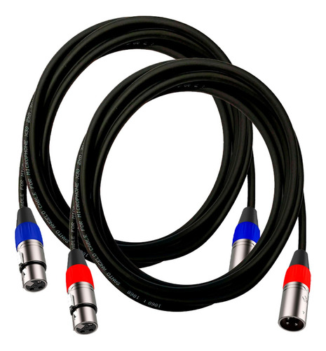 2 Cabos De Microfone Balanceado Xlr Santo Angelo 5 Metros