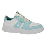 Tenis Casual Nautica Eola Beige Con Verde Para Mujer