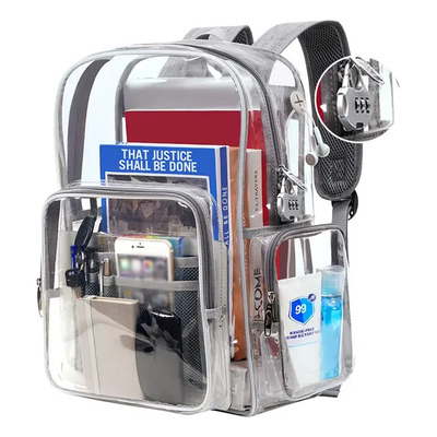 Mochila para Laptop, Mochila Escolar, Mochila de Viaje para Mujer, Mochila Transparente Para La Copa Mundial y Conciertos, Mochila Casual Resistente, Matein | MercadoLibre