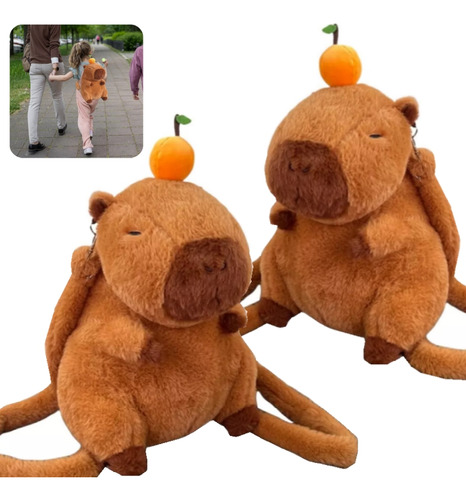 Mochila De Felpa Capybara, Mochila Grande De Viaje Para Niño