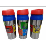 Vaso Mug Termico Con Boton Marvel Kawaii 460ml