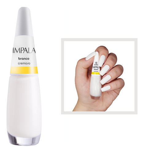 Esmalte Impala Branco Cremoso Hipoalergenico Cor Da Sua Moda