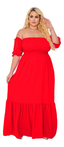 Vestido Feminino Plus Size Longo Festa Verão Moda Blogueira