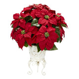 1267 Poinsettia Con Macetero De L Arreglo De Flores De ...