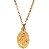 Colgante Virgen Milagrosa Maria De Los Rayos Chapada Oro 18k