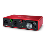 Placa De Sonido Interface Focusrite Scarlett 4i4 De 3era Generacion Con Entradas Midi Canon Plug Grabacion Home Studio