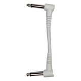 Cable Stagg Interpedal Plug Angular-plug Angular 8cm Blanco