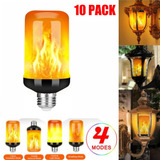 10 Lámparas De Llama Parpadeante, 4 Modos, Luz Led, Efecto D