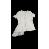 Blusa Jazmin Chebar Talle L Elastizada Blanca C Cierre 