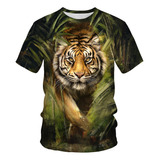 2024 Camiseta De Manga Corta Con Estampado De Tigre 3d