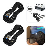 2x Carregador Controle Para Xbox One 3m Filtro Usb V8 Manete