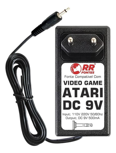 Fonte 9v P2 Para Game Atari Polivox Antigo Retro 2600 Daktar