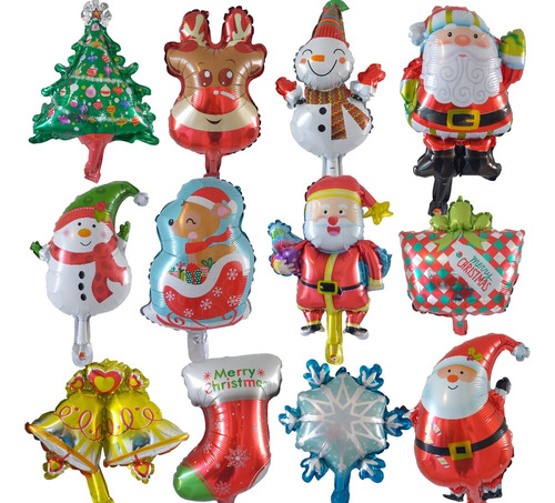 Pack 50 Globos Navidad Pascua 30 Cm Aprox Decoracion Fiesta