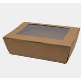 Caja  Kraft Con Ventana 500 Ml Pack 25 Unidades