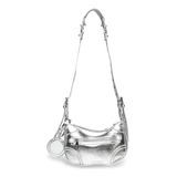 Bolsa Bglowy Steve Madden Mujer Acabado De Los Herrajes Niquel Color Silver Correa De Hombro Plateado Diseño De La Tela Liso