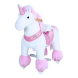 Unicornio Montable Blanco Con Rosa Mediano - Ponycycle