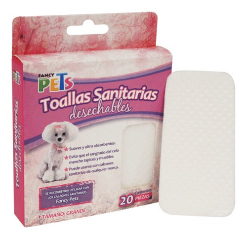 Toalla Sanitaria Grande Absorbente Perro 20 Pzas Fancy Pets