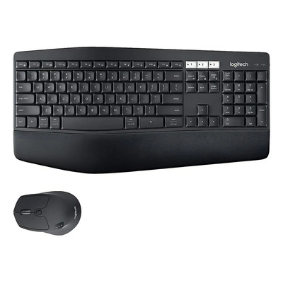 Kit De Teclado Y Mouse Inalámbrico Logitech Mk850 Español España De Color Negro