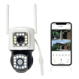 Dual Lente Cámara De Seguridad Wifi Exterior 4mp Impermeable