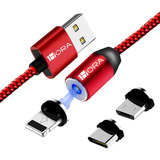 Cable Magnético Iman 3en1 Carga Rápida Usb V8 Ip Tipoc 1hora