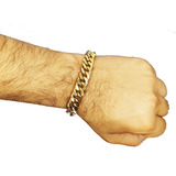 Pulseira Masculina Banhada A Ouro Grossa Pesada E Moderna