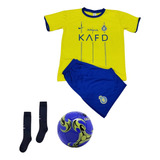 Kit Conjunto Infantil Jogo Futebol Time Europa + Meia + Bola