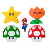 Kit C/ 4 Power Up Super Mario Presente Colecionáveis Gamers 