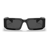 Gafas De Sol Prada Pr06ys 09q5s0-53, Color Negro/blanco, Color De Marco Negro, Color De Varilla Negra, Color De Lente Negra, Gris Oscuro, Diseño Liso
