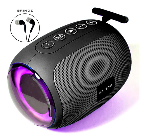 Caixinha Som Bluetooth Pequena Potente Portátil Led Usb Aux