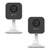 02 Câmeras Segurança Wifi 2mp Visão Noturna Ezviz H1c Alexa