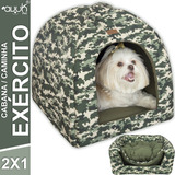 Toca Camuflado 2x1 Cachorro Gato Cabana Cama Casinha Casa