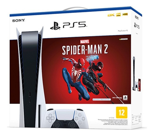 Console Sony Playstation®5 + Marvel's Spider-man 2 - Cfi-1214a ++ 02 Controles - Semi Novo O Console Ps5 Oferece Novas Possibilidades De Jogabilidade