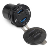 Cargador Usb 3,0 De Doble Puerto Para Auto O Moto