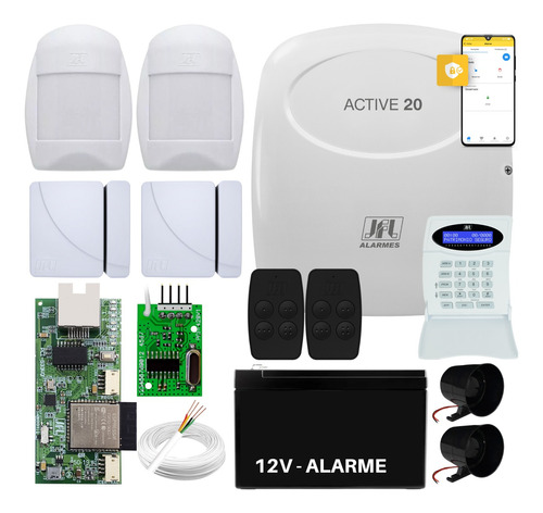 Kit Alarme Residencial Comercial Jfl 4 Sensores C/aplicativo