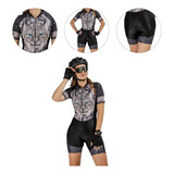 Macaquinho Ciclismo Bike Feminino Forro Ciclista Uv50