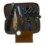 Kit Tijeras Peluquería Barbería Profesional Entresacadora 