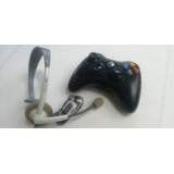 Controle Microsoft Xbox 360 Wireless  + Fone - Tudo Original