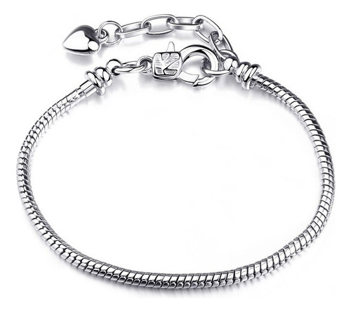 Pulseira Pandor Para European Charms Heart Silver