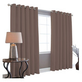 Cortinas Blackout Melocotton - Color Mocha - 275cm De Ancho X 215cm De Alto En 2 Páneles - Aislamiento Térmico , Reduce El Ruido Exterior , Cortinas Opacas Con Ojales , Lavable En Casa