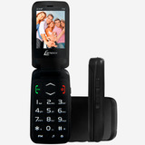 Celular Flip Para Idosos Dois Chips Radio Fm Cor Preto