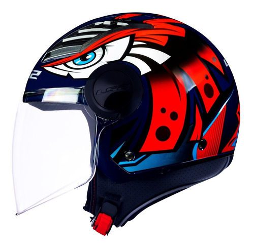 Capacete Ls2 Of562 Airflow Tribal Laranja/azul Aberto Novo