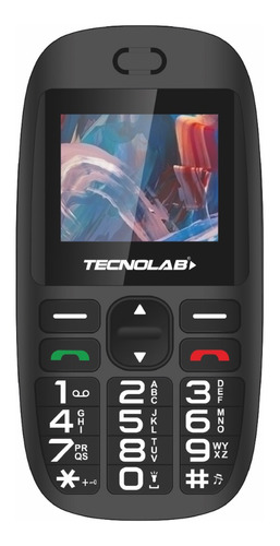 Teléfono Senior Tecnolab 4g Bt 1.7  Adulto Mayor Negro Tl486