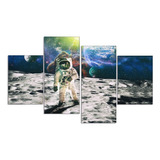 Set De 4 Cuadros Astronauta En Marte 80x150cm