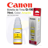 Canon Tinta Gi-190 Y Botella De Tinta Amarilla Con 70ml