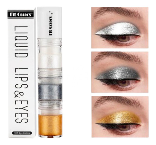 Sombra Liquida Glitter 3 Cores Para Olhos E Bocas Koreans