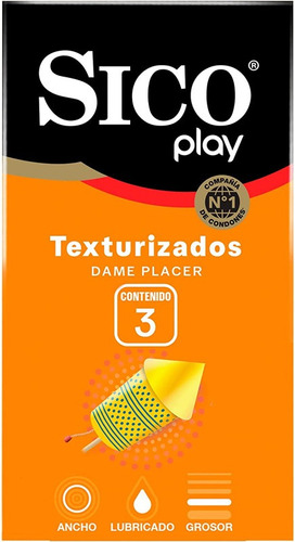 Sico Play, Condón De Látex Texturizado 3 Piezas