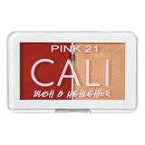 Paleta Duo Rubor + Iluminador Cali Blush Pink 21 Original